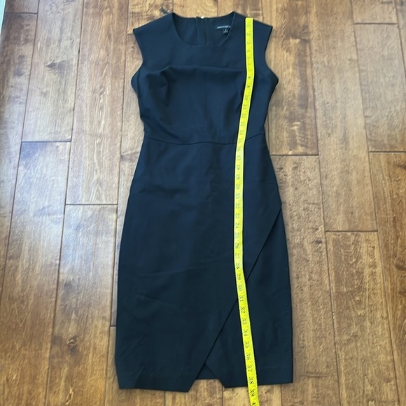 Banana Republic Sloan Fit Black Cross Front Sheath Dress Size 4 - Picture 7 of 13